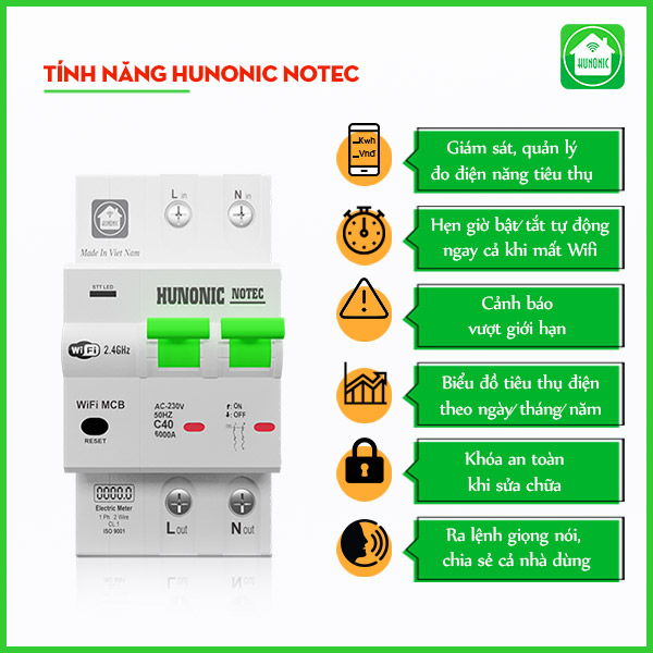 Aptomat Đo Năng Lượng Hunonic Notec 4 aptomat 2