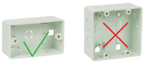 Lưu ý: Kích thước đế âm tường khi lắp đặt công tắc Lumi